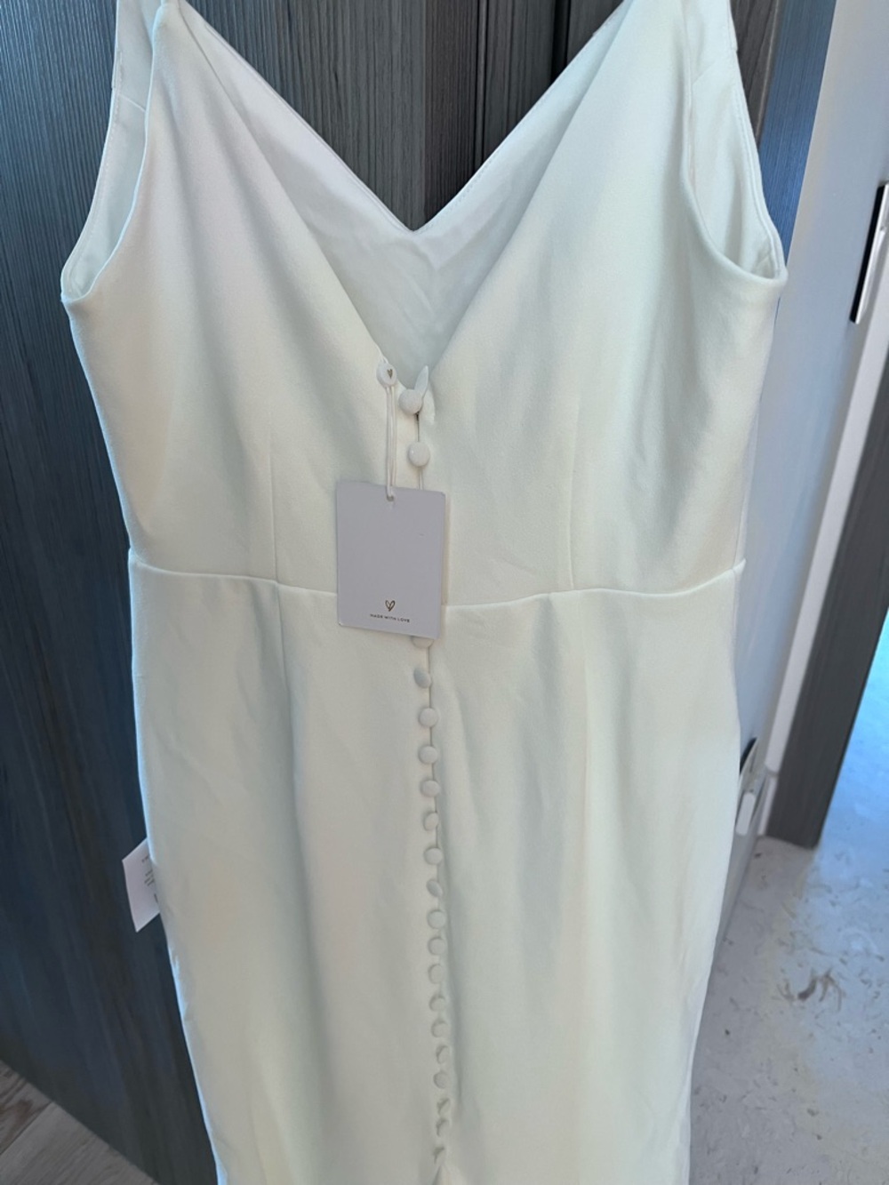 Elegant White Spaghetti-Strap Bridal Gown - Picture 9 of 11
